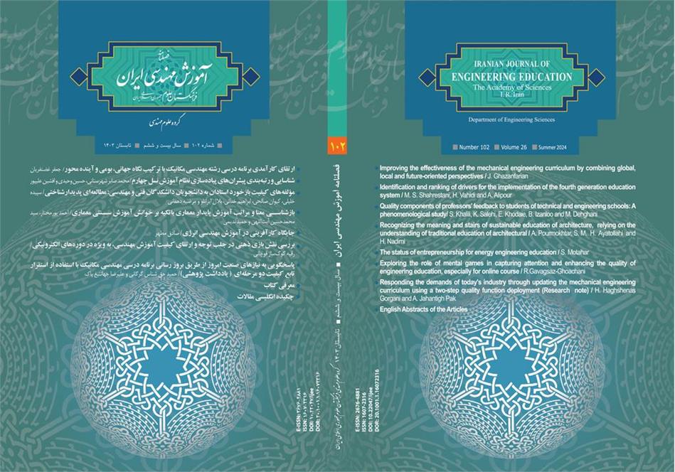 صد و دومین شماره فصلنامه آموزش مهندسی ایران منتشر شد